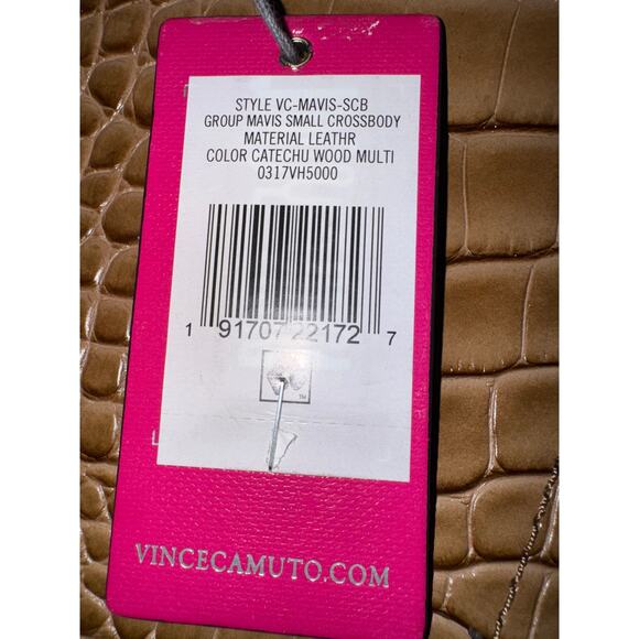 Brand New Vince Camuto Croco Small Crossbody Mavis Catech Wood Multi - Picture 4 of 6